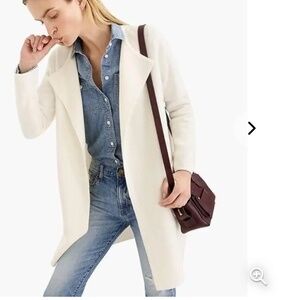 J Crew Juliette Collarless Cardigan Ivory XXS